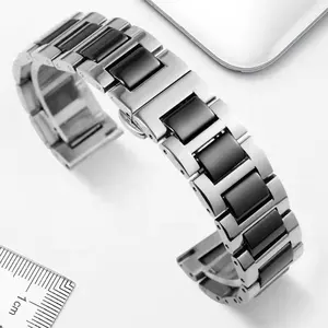 ChicQ Valentine's Metal Replacement Ceramic Watch Band Stainless Steel Watch Strap For Apple Watch 38mm 40mm 42mm 44mm