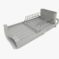 Égouttoir à vaisselle rétractable pour comptoir de cuisine, support de rangement pour bols et assiettes, articles ménagers