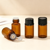 Flacon échantillon en verre ambré transparent 1ml 2ml 3ml 5ml, flacon en verre vide pour parfum, huile essentielle, sérum, emballage cosmétique de voyage