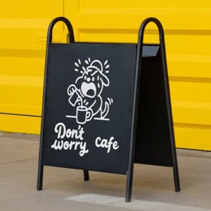Panneau de signalisation à cadre <span class=keywords><strong>en</strong></span> A <span class=keywords><strong>en</strong></span> acier inoxydable Café extérieur Boutique Restaurant Publicité avant pour vitrine Signe de <span class=keywords><strong>trottoir</strong></span> Météo durable - Product Image 1