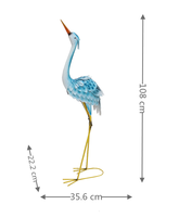 Statue de jardin MR Crane, leurre Heron bleu, oiseaux en métal, Art de cour pour étang extérieur, pelouse, décor de Patio, 42.5 pouces de haut