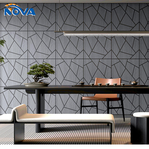 Pannello Acustico Decorativo in Poliestere Intagliato con Assorbimento del <span class=keywords><strong>Suono</strong></span>, 3 Misure e Finitura Effetto Legno per Ufficio e Ristrutturazione Casa - Product Image 5