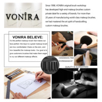 Vonira beauté fabricants OEM 6 pièces poudre réglage Blush Vegan professionnel marque privée noir maquillage cosmétique pinceaux ensemble