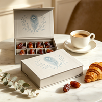 Boîte magnétique personnalisée avec logo, boîte cadeau en papier rigide durable pour les friandises de luxe du Ramadan Kareem, chocolats, dattes