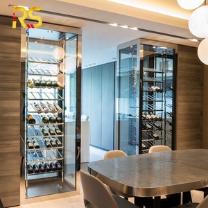 Foshan Armoire de stockage de <span class=keywords><strong>vin</strong></span> personnalisée Affichage Porte-<span class=keywords><strong>bouteille</strong></span> de <span class=keywords><strong>vin</strong></span> Restaurant Présentoir à <span class=keywords><strong>vin</strong></span> en acier inoxydable noir avec lumière - Product Image 6
