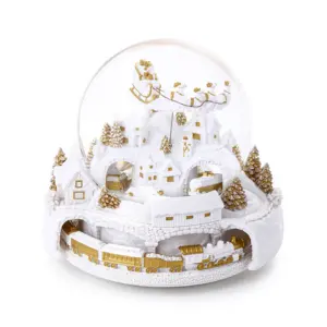 定制树脂圣诞雪球，带乡村雪和火车围绕礼品装饰设计