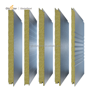 Panneaux sandwich en <span class=keywords><strong>laine</strong></span> <span class=keywords><strong>de</strong></span> roche métallique modernes, ignifuges et écologiques <span class=keywords><strong>de</strong></span> 100 <span class=keywords><strong>mm</strong></span> <span class=keywords><strong>de</strong></span> haute qualité pour l'isolation des toitures et des murs d'entrepôts - Product Image 1