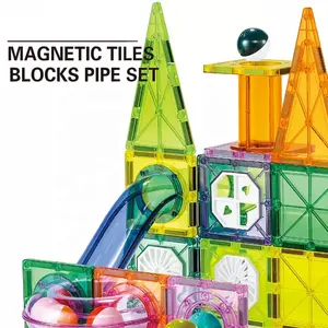 חינוכי בניין בלוק מגנטי 41PCS מהדורה בסיסית חזק מגנטי אריחי ריצה כדור בניית סט לילדים צעצועים