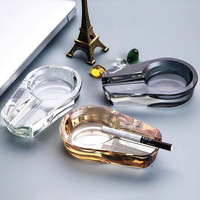 Cendrier en verre cristal transparent personnalisé avec logo, accessoire de fumage pour les amateurs de cigares