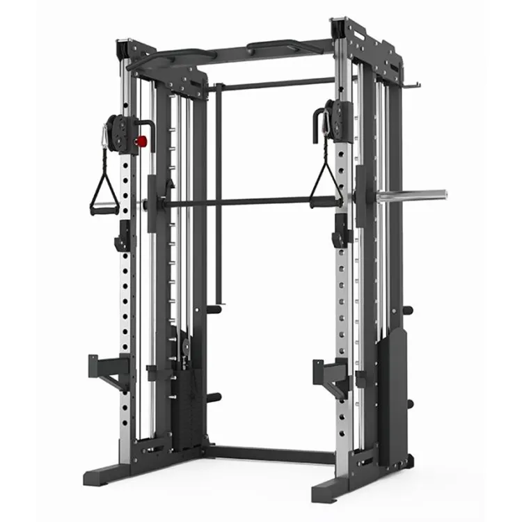 Multi functional trainer smith machine wall mount squat rack equipment heavy duty multi functional smith machine