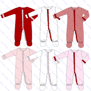 Ruffle Knitted Cotton Soft Warm Newborn Infant Coming Home Outfits New Long Sleeve Baby Footie Bib <strong>Blanket</strong> and Hat Set - Product Image 6