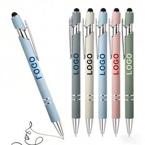 Wholesale Rubber Soft Comfortable Writing 1.0Mm Metal Pen Custom Logo Promo Business Gift Black Ink <b>Uv</b> Ballpoint Pens - Product Image 1