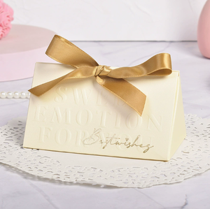 DAMAI Wholesale Bow Decorated Foldable Handheld <b>Wedding</b> <b>Box</b> for Bridal Shower Engagement Party Guest Favors Paper <b>Box</b> - Product Image 4
