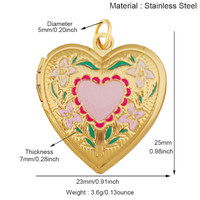 Pendentif Cœur d'Amour Coloré en Acier Inoxydable, Accessoire de Bijoux pour Collier et Bracelet R72