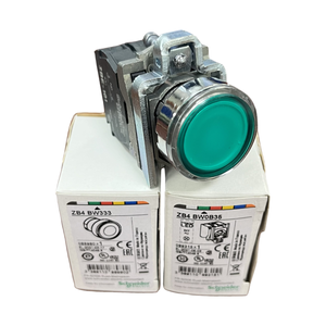 100% Original Made in France XB4BW33B5 22mm 24V Green <b>Push</b> <b>Button</b> <b>Switch</b> Illuminated LED Flush 1NO 1NC - Product Image 5