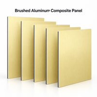 Panneau composite en aluminium brossé 3 mm 1220x2440 mm en or pour revêtement de cloison de bureau