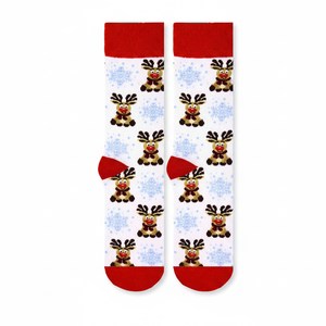 Unisex Deer-Printed Christmas Ankle <b>Socks</b> Cozy Breathable Nylon Customizable Logo for Daily Use Winter/Spring/Summer Seasons - Product Image 2