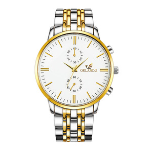 Relojes para Hombre, <span class=keywords><strong>Reloj</strong></span> de Cuarzo para Hombre de Negocios, <span class=keywords><strong>Reloj</strong></span> Económico con Correa de Acero Inoxidable, <span class=keywords><strong>Reloj</strong></span> de Pulsera Masculino de Lujo <span class=keywords><strong>Orlando</strong></span> Plateado y Dorado - Product Image 6