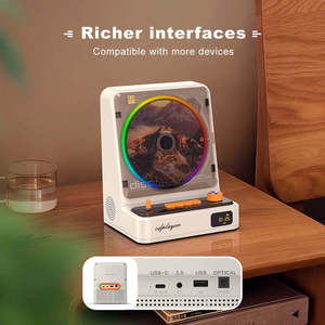 Lecteur CD portable rétro avec blocs de couleur, couvercle anti-poussière de bureau avec écran et bouton de commande, lecteur de musique audio HiFi - Product Image 6