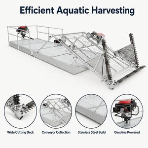 Pontoon Aquatic Harvester <strong>Boat</strong> For Reservoir Dam Lake Large Waterway Plant Cleaning 2m Cut - Product Image 4