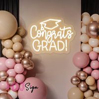 Letrero LED de Neón Personalizado de Acrílico con Letras de Felicitación de Graduación, con Opciones de Color, para Uso en Interiores/Exteriores, Letrero LED para Decoración de Negocios