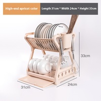 Étagère de rangement de cuisine à 2 niveaux en plastique A3138, égouttoir à vaisselle et à bols pour le dessus de table, pour le rangement dans les placards domestiques