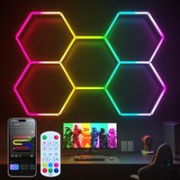 Lampes de garage hexagonales RGB, synchronisation musicale, lampes hexagonales LED, application intelligente et télécommande pour studio, salle de sport, décoration de sous-sol