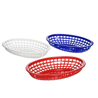Ovale Plastic Frites En Fruitmand Voor Fastfoodservice Pp-Materiaal