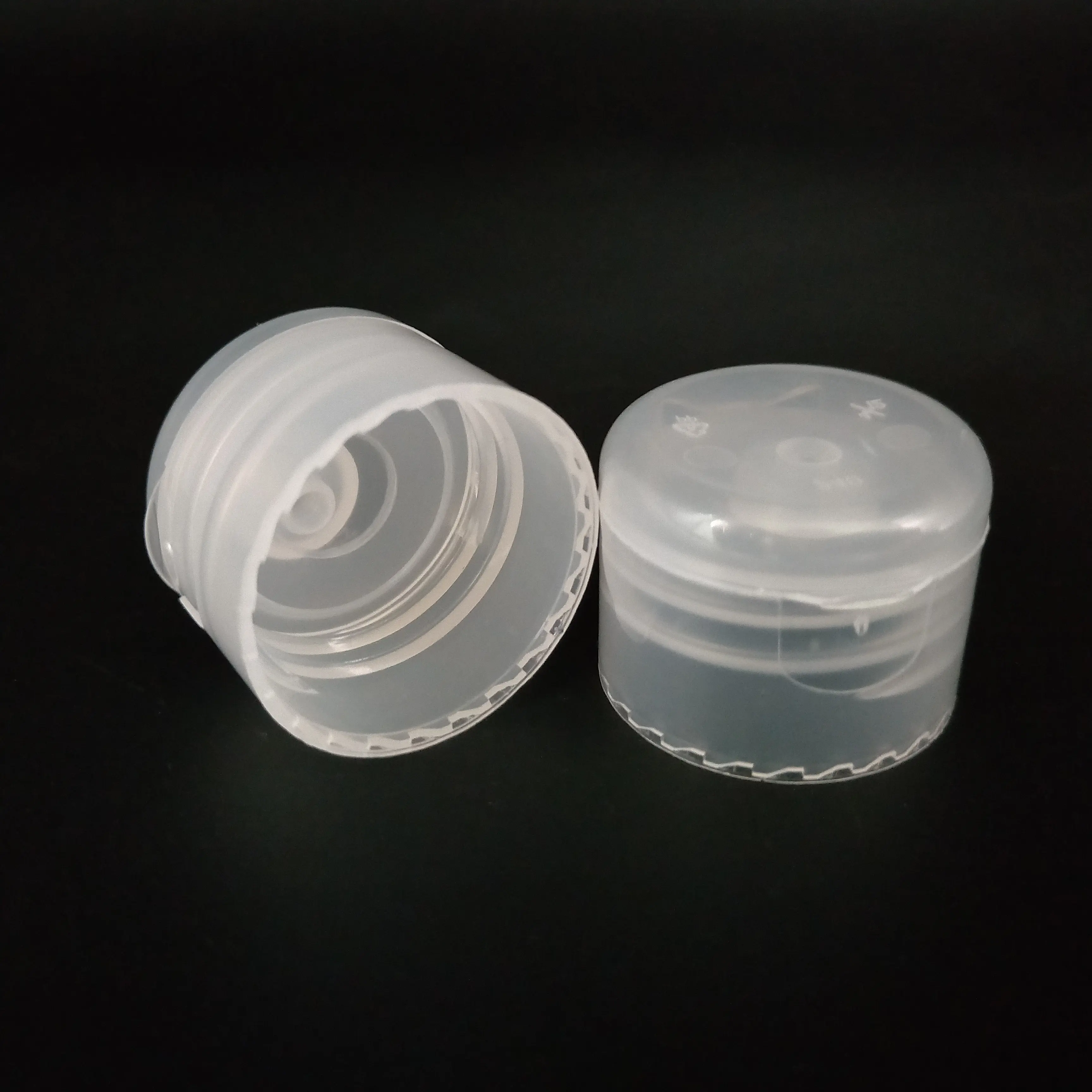 28mm neck clear shampoo flip top cap lotion bottle cover