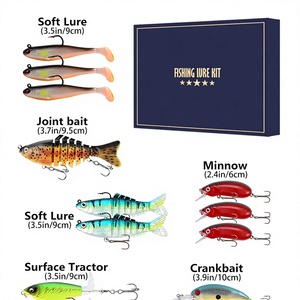 Conjunto de Iscas Luya Skimming Shark de 15 Peças em Caixa de Presente ABS, Isca Macia <span class=keywords><strong>Mino</strong></span> Chubby com Anzóis, Equipamento de Pesca para Feriados, Transfronteiriço - Product Image 2