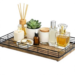 Wood <b>Storage</b> <b>Tray</b> Rectangle Minimalist Design Varnished Finish Multifunctional Table Organizer for Neatening and <b>Storage</b> - Product Image 3