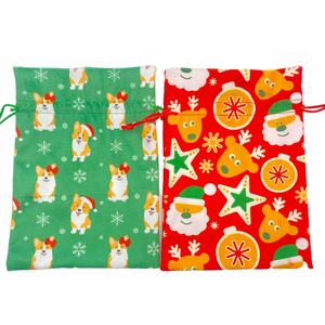 Bolsas de Regalo con Cordón y Diseños Personalizados de Ciervos y Cachorros Navideños - Product Image 6