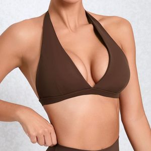 <span class=keywords><strong>Reggiseno</strong></span> Sportivo da Donna Personalizzato, Aderente, ad Asciugatura Rapida, Sexy con Scollo a V Profondo, per Yoga, Corsa all'Aperto, Senza Schienale, Halter, Intimo Fitness - Product Image 1