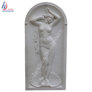 Sculpture murale en relief de la <span class=keywords><strong>Vénus</strong></span> de la <span class=keywords><strong>naissance</strong></span> en pierre naturelle de jardin extérieur - Product Image 1