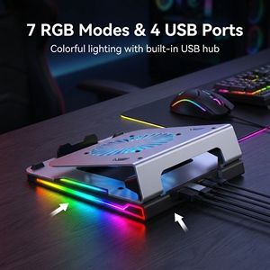 Refroidisseur d'ordinateur portable en alliage d'aluminium Jetion avec 4 ports USB, 7 modes RVB, 3 réglages de hauteur pour les ordinateurs portables de moins de 15,6 pouces PJT-NCL2133 - Product Image 5