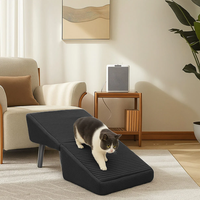 Rampe pliable 2-en-1 moderne et écologique en bois pour chien, marchepied antidérapant, escalier pour animaux de compagnie, soutien articulaire pour chiens âgés