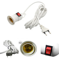 Douille E27 avec cordon d'alimentation de 5 m pour suspension, support de lampe, adaptateur de douille d'ampoule de lustre avec interrupteur à clé indépendant