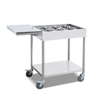 Chariot de service mobile en acier inoxydable robuste et résistant à la corrosion, avec roulettes, pour pots à assaisonnement de restauration – Le plus populaire