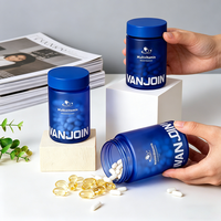 Pot en verre dépoli personnalisé pour les gommes jour et nuit, bouteilles translucides pour les compléments de sommeil, capsules molles, emballage alimentaire