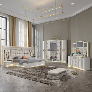 Ensemble de lit complet le plus récent pour adultes, style appartement, mobilier de <span class=keywords><strong>chambre</strong></span> d'hôtel avec armoire king size et fonctions de rangement personnalisables - Product Image 1
