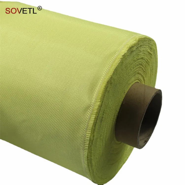 Tissu aramide 200, 240, 400gsm haute résistance résistant à la température Kevlars renforcés Para Aramid Woven Fabric
