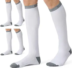 Компрессионные носки для мужчин и женщин, для полотенец, с логотипом на заказ, нейлоновые эластичные спортивные носки до колена