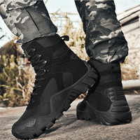 Grande taille imperméable à l'eau Sport de plein air respirant semelle antidérapante uniforme désert de sable chaussures de randonnée bottes tactiques
