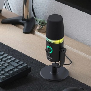 Microphone <span class=keywords><strong>vocal</strong></span> dynamique pour performance live, enregistrement en studio, microphone cardioïde XLR, microphone filaire USB pour diffusion avec pied de table - Product Image 2