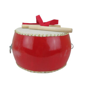 Tambor de cuero rojo de 10 pulgadas o menos, instrumento de percusión de piel de vaca de doble cara para actuaciones infantiles en jardín de infantes - Product Image 4