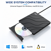Lecteur DVD-RW externe prêt à être expédié, USB 2.0, Plug and Play, graveur optique fin pour ordinateur portable, ordinateur de bureau, livraison rapide