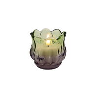 Meistverkaufte Vintage Klare Bernsteinfarbene Tulpenförmige Glas-LED-Kerze für Hochzeits- und Partydekoration