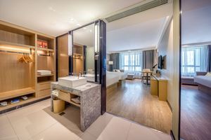 Muebles de dormitorio de <span class=keywords><strong>hotel</strong></span> de lujo ligeros, muebles de <span class=keywords><strong>hotel</strong></span> de 5 estrellas en el interior, marco de cama rectangular de madera maciza para el área del dormitorio del <span class=keywords><strong>hotel</strong></span> - Product Image 6