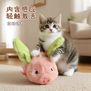 ของเล่นตุ๊กตาหมูสีชมพูสำหรับลูกแมวและลูกสุนัข เพื่อนนอนแสนน่ารัก ลูกหมู สุนัข ของเล่นเพื่อความบันเทิงในตัวเอง - Product Image 2