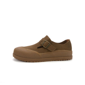 Vente en gros en usine de mocassins à enfiler en cuir suédé pour femmes avec boucle en métal semelle intérieure en liège de style européen chaussures décontractées de marche confortables - Product Image 2